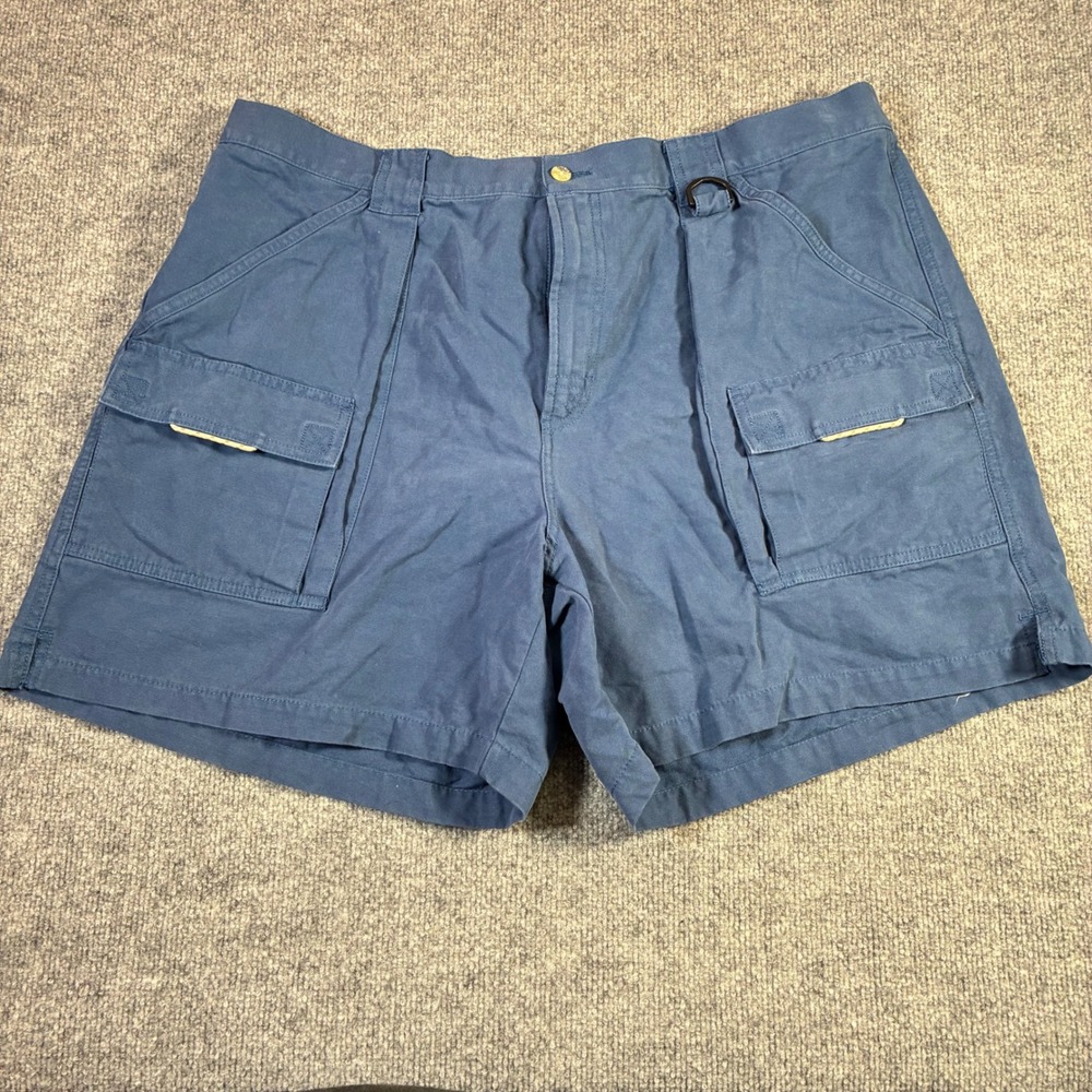 Columbia PFG Fishing Cargo Shorts Mens‎ XXL Blue Utility Cotton 7" Inseam